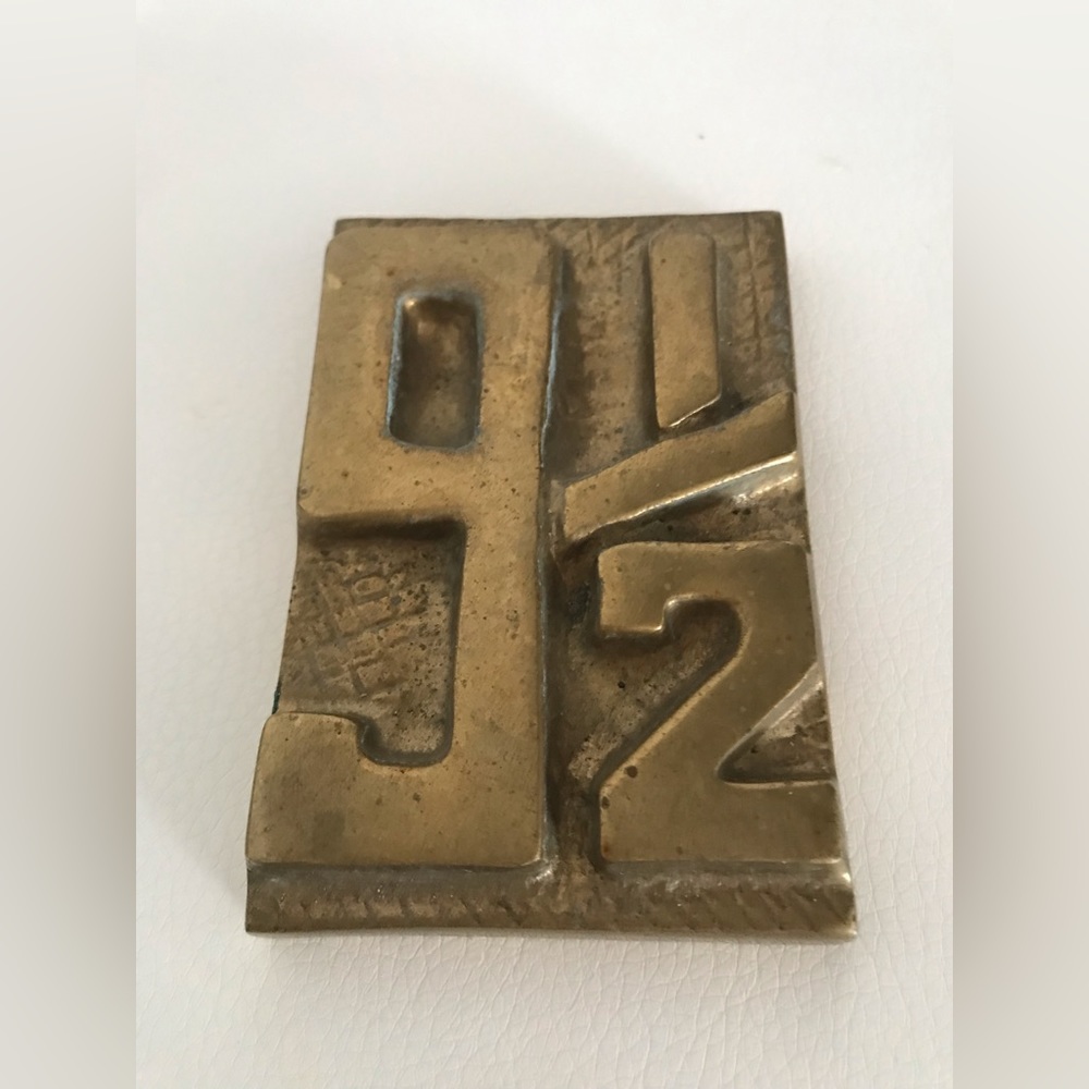 Vintage Brass Symbolical number 9 1/5